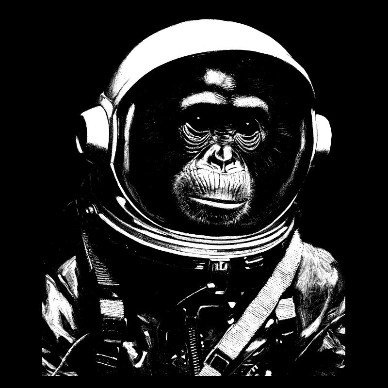 Space Monkey Astronaut Suit Astronomie Moon Landing