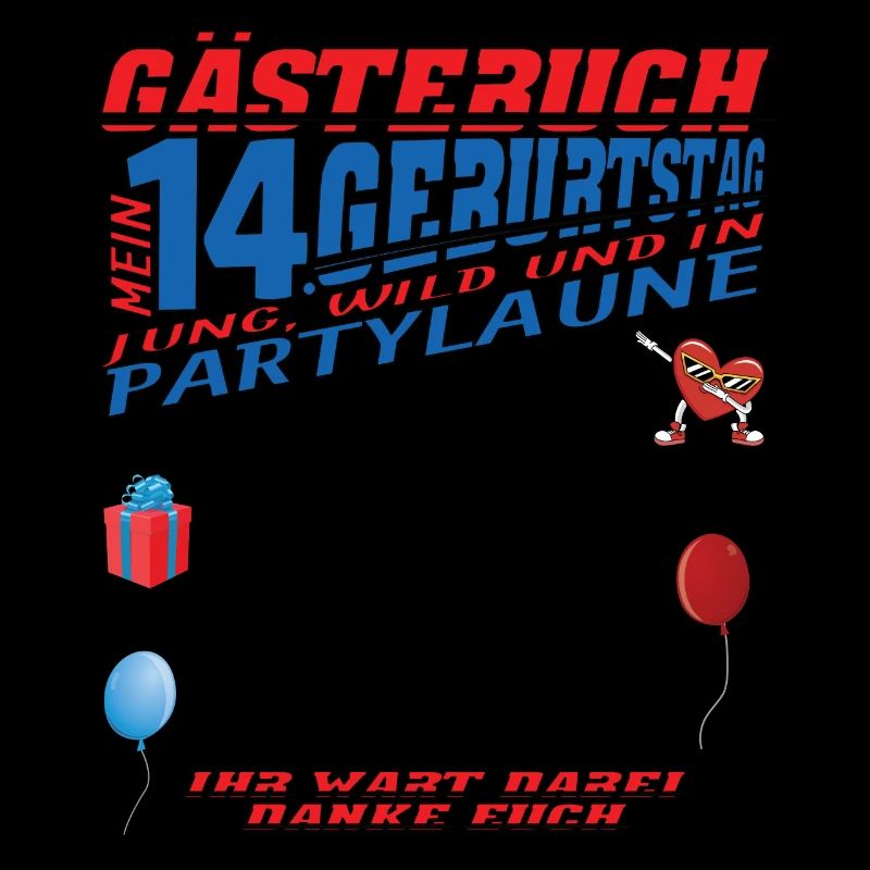 14. Geburtstag Mädchen & Junge Gästebuch