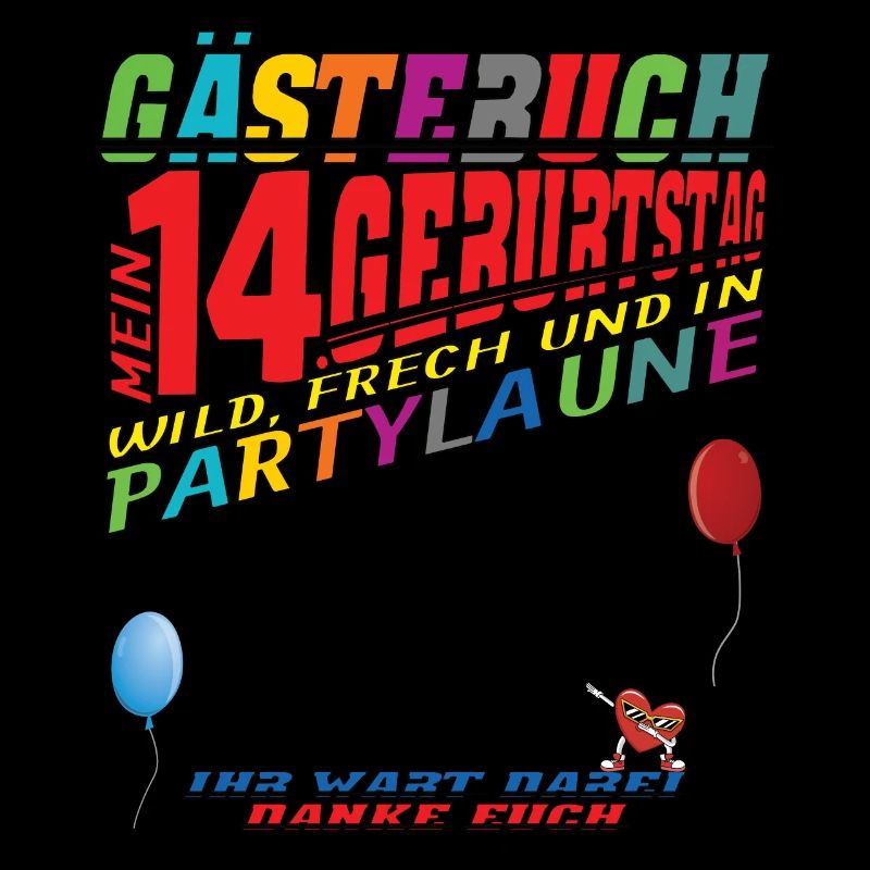 14. Geburtstag Mädchen & Junge Gästebuch