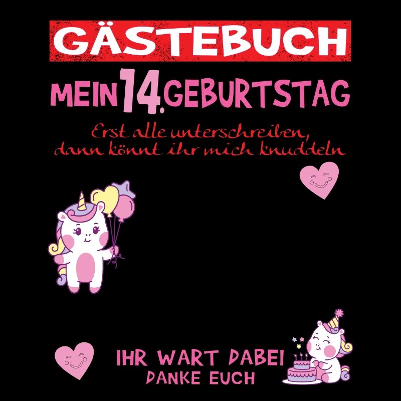 14. Geburtstag Mädchen & Junge Gästebuch