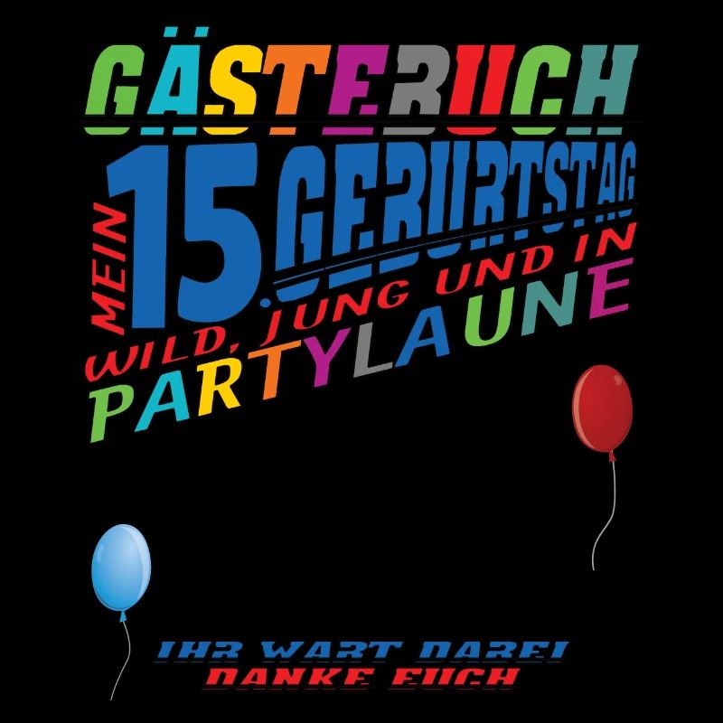 15. Geburtstag Mädchen & Junge Gästebuch