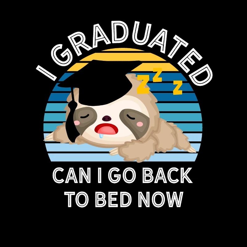 Funny Retro Sunset Lazy Sloth Graduation Gift