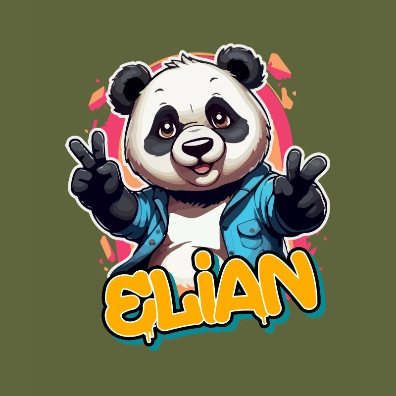 ELIAN - Handsome Boy Name with Cool Panda