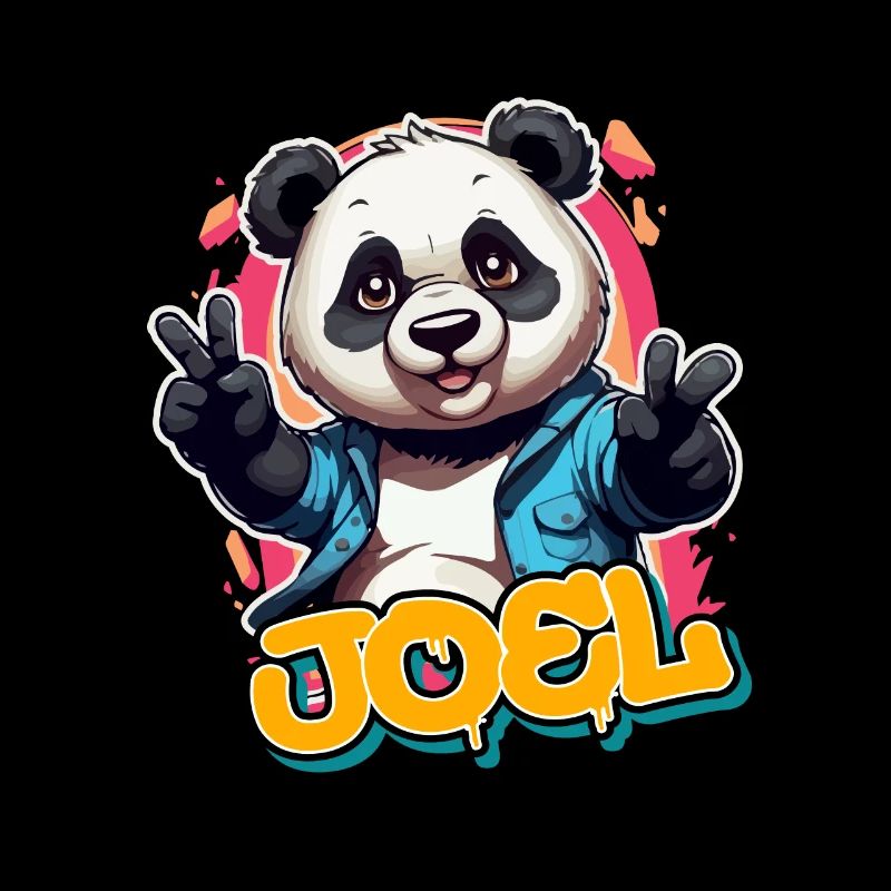 JOEL - Handsome Boy Name with Cool Panda