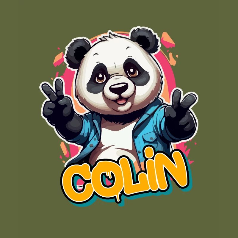 COLIN - Handsome Boy Name With Cool Panda