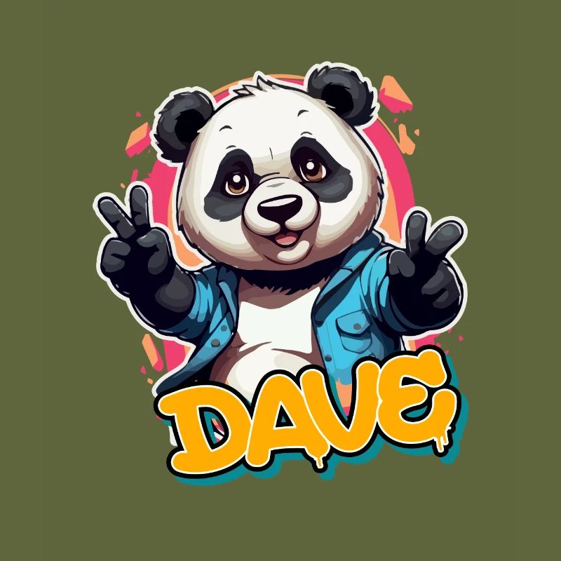DAVE - Handsome Boy Name with Cool Panda