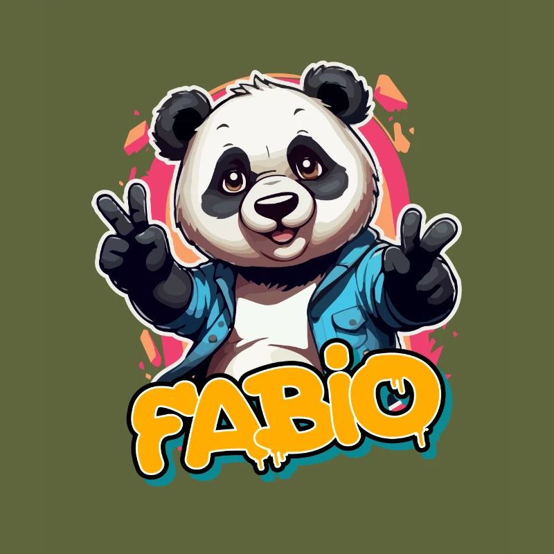 FABIO - Handsome Boy Name with Cool Panda