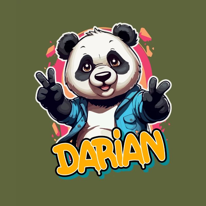 DARIAN - Handsome Boy Name with Cool Panda
