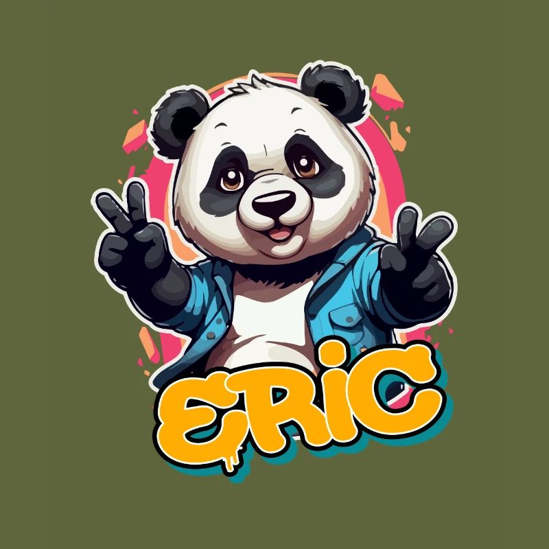 ERIC - Handsome Boy Name with Cool Panda