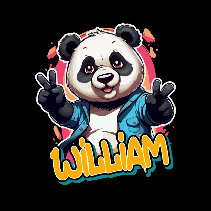 WILLIAM - Handsome Boy Name with Cool Panda
