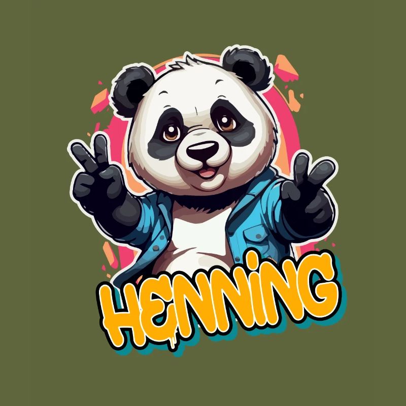 HENNING - Handsome boy name with cool panda