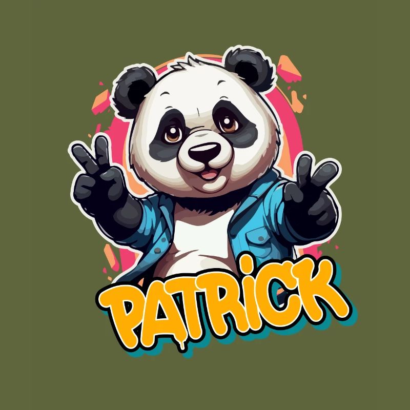 PATRICK - Beau nom de garçon avec Cool Panda