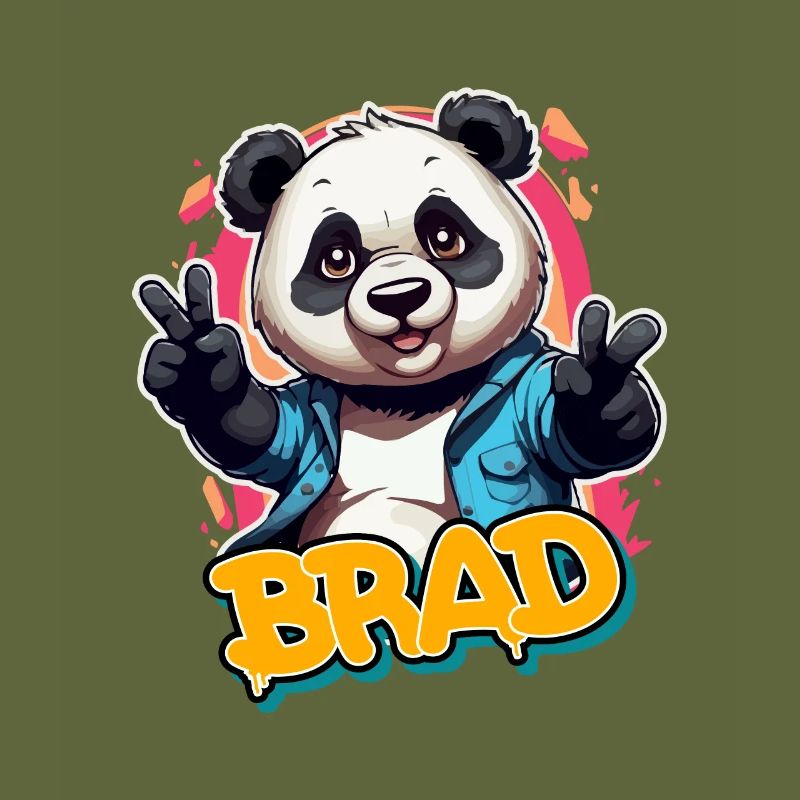 BRAD - Beau prénom de garçon avec un panda cool