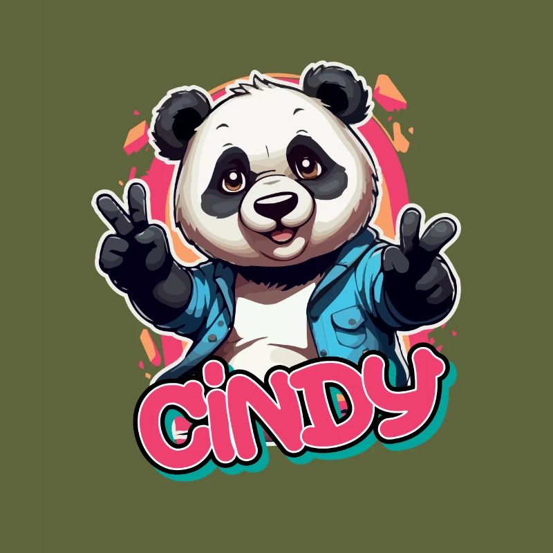 CINDY - Schöner Mädchen Name mit coolem Panda
