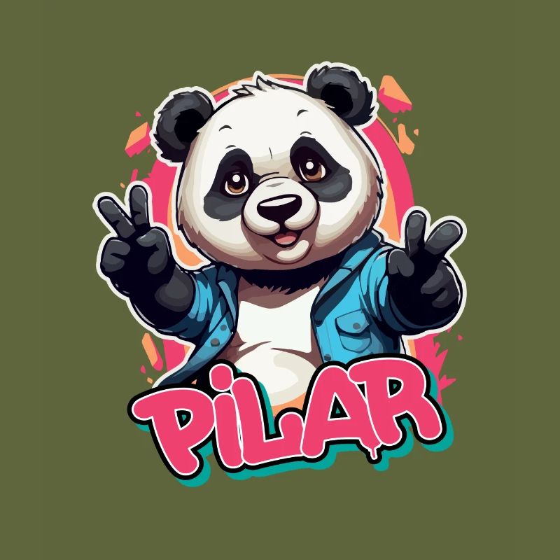 PILAR - Schöner Mädchen Name mit coolem Panda