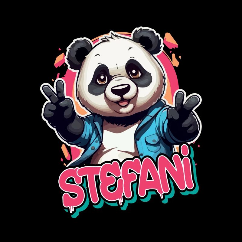STEFANI - Schöner Mädchen Name mit coolem Panda