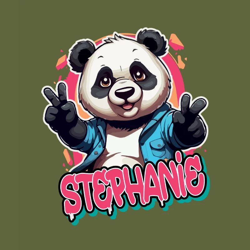 STEPHANIE - Schöner Mädchen Name mit coolem Panda