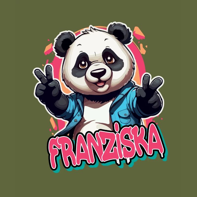 FRANZISKA - Schöner Mädchen Name mit coolem Panda