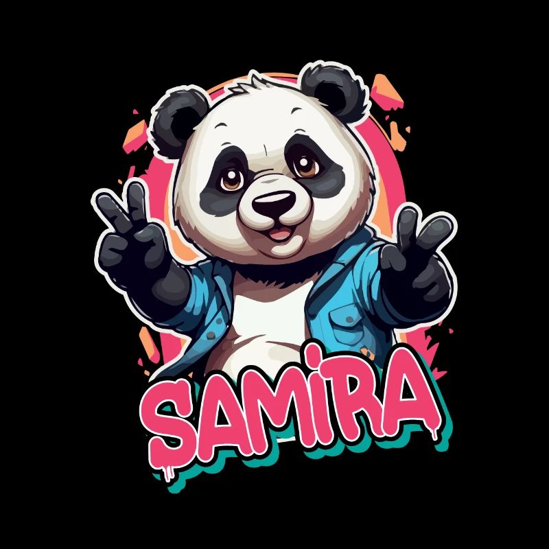 SAMIRA - Schöner Mädchen Name mit coolem PANDA