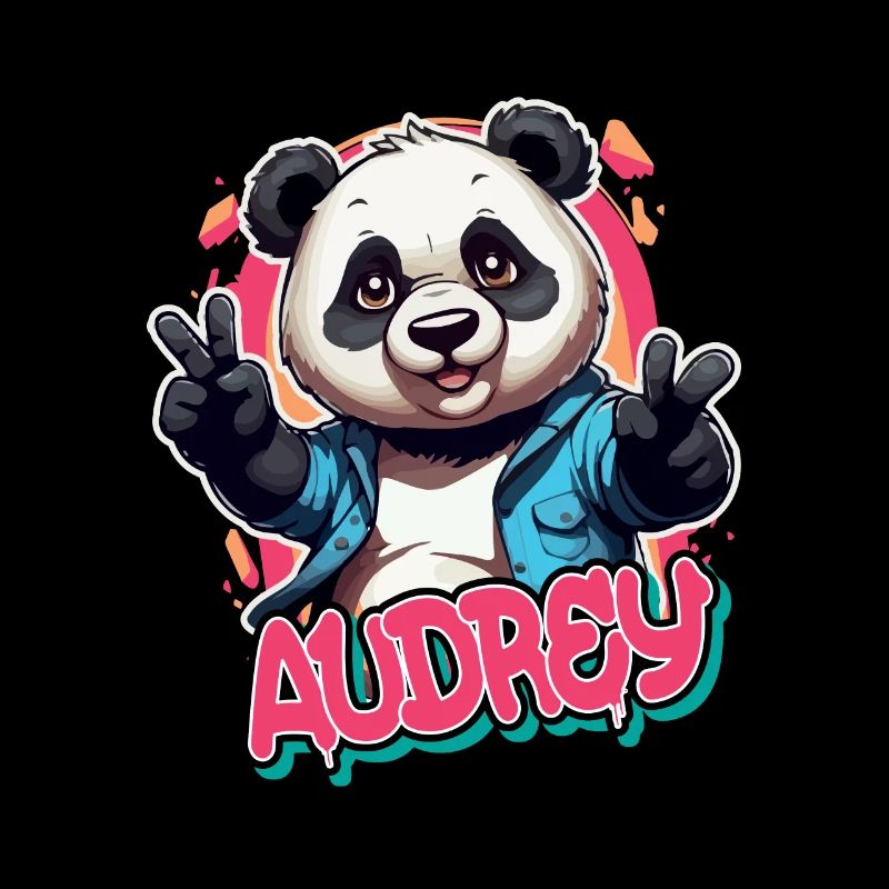 AUDREY - Beau nom de fille avec Cool Panda