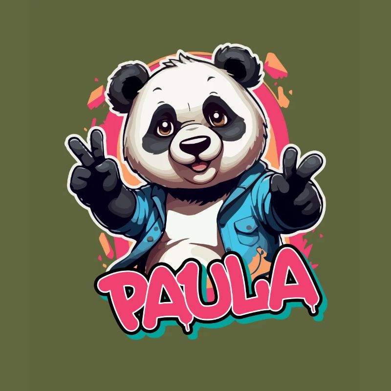 PAULA - Schöner Mädchen Name mit coolem Panda