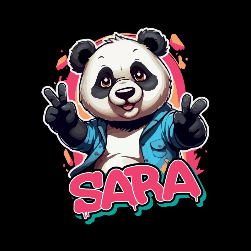 SARA - Schöner Mädchen Name mit coolem Panda