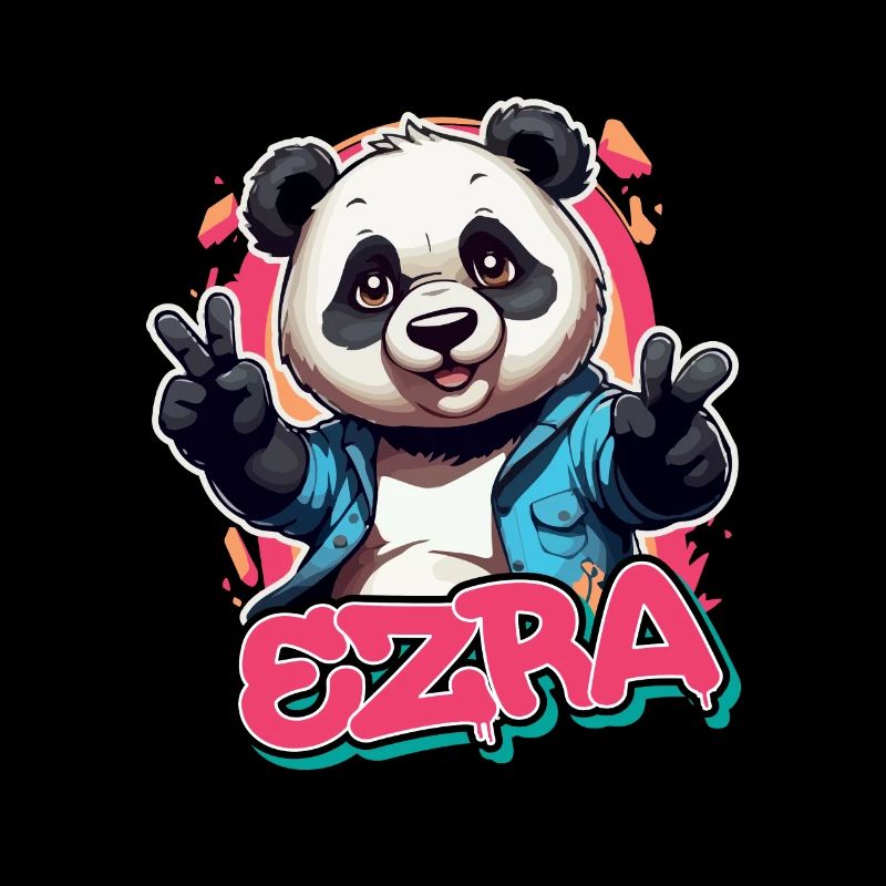 EZRA - Schöner Mädchen Name mit coolem Panda