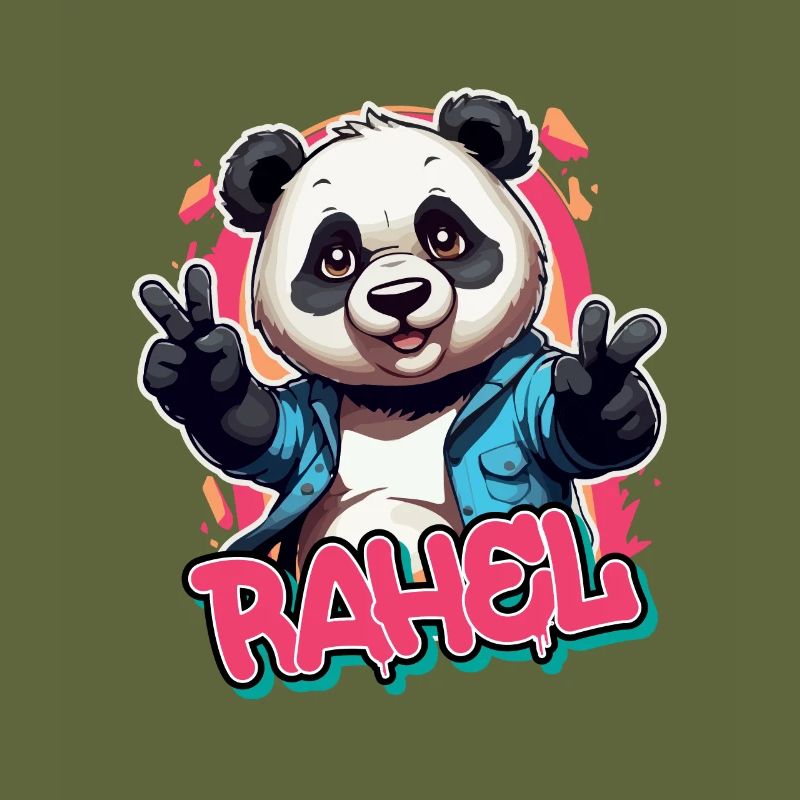 RAHEL - Schöner Mädchen Name mit coolem Panda
