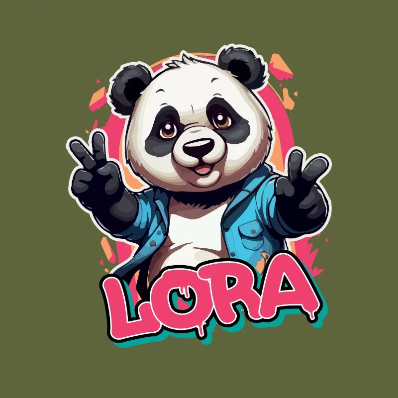 LORA - Schöner Mädchen Name mit coolem Panda