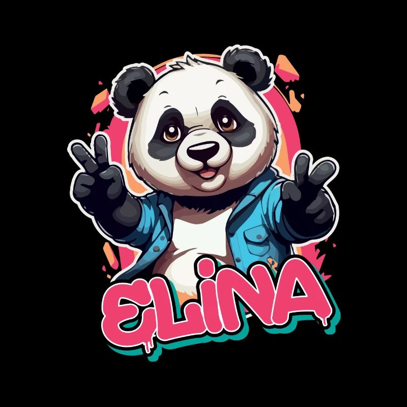 ELINA - Beau nom de fille avec Cool Panda