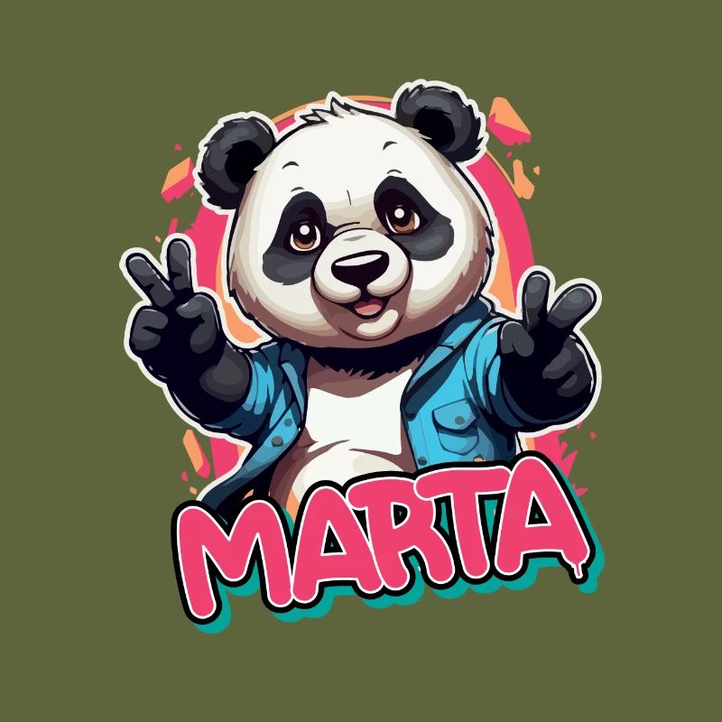MARTA - Schöner Mädchen Name mit coolem Panda