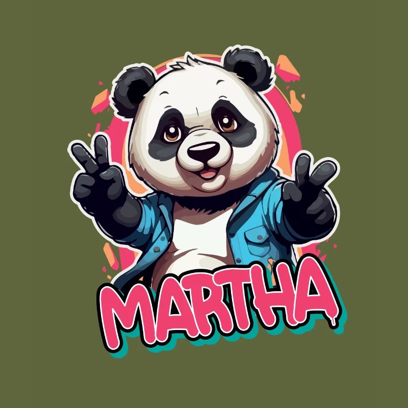 MARTHA - Schöner Mädchen Name mit coolem Panda