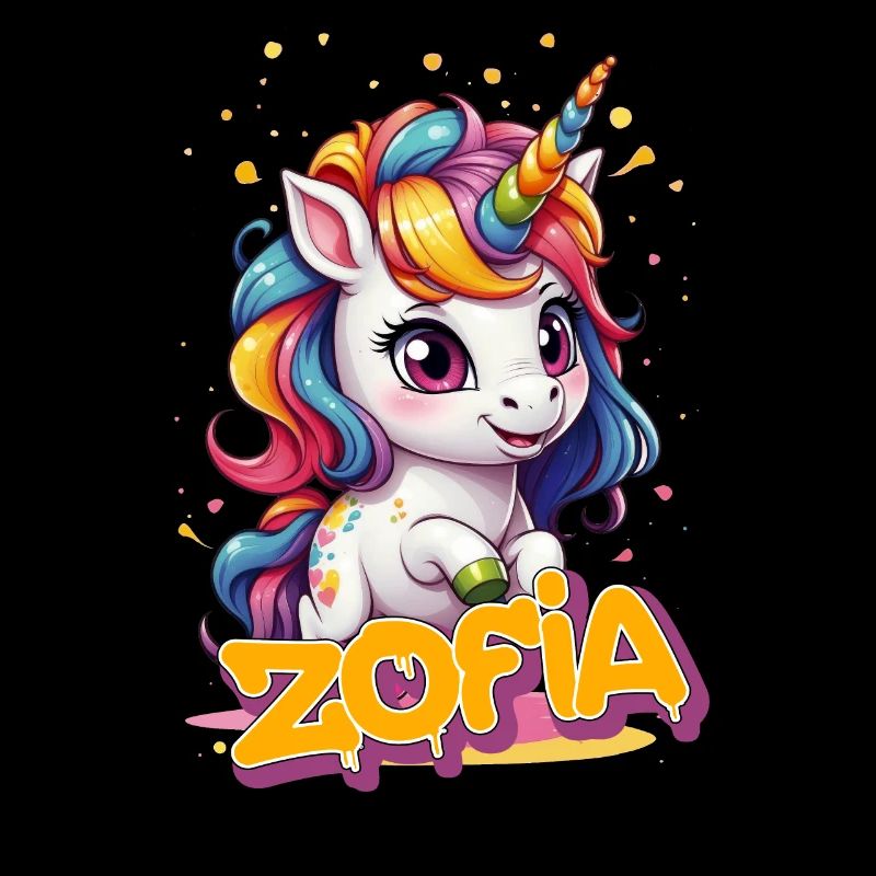 ZOFIA - Schöner Mädchen Name mit süßem Einhorn