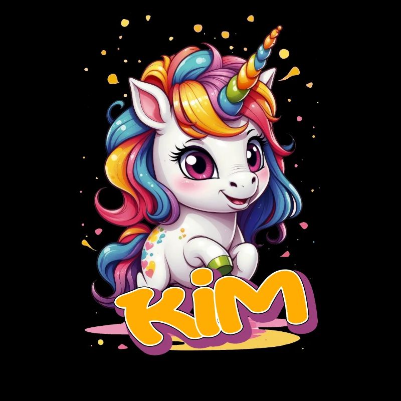 KIM - Schöner Mädchen Name mit süßem Einhorn