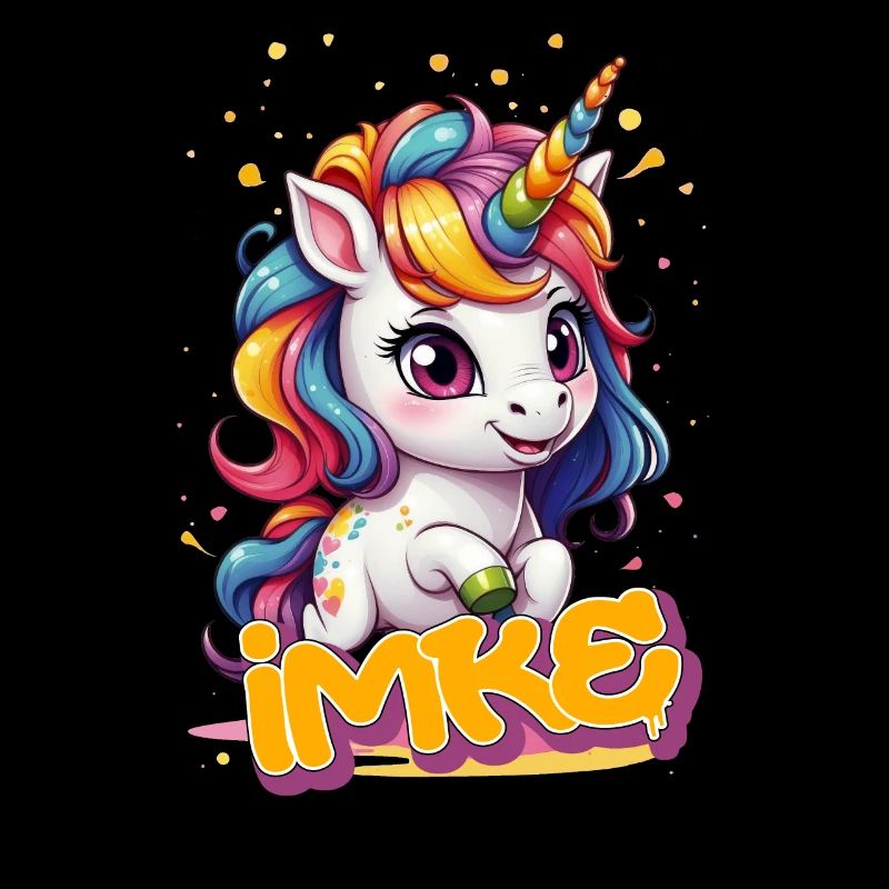 IMKE - Schöner Mädchen Name mit süßem Einhorn