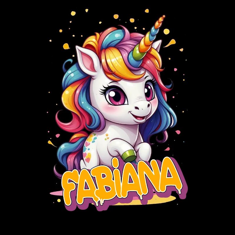 FABIANA - Schöner Mädchen Name mit süßem Einhorn