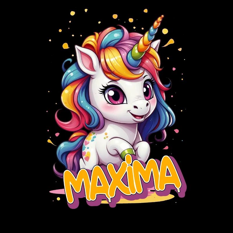MAXIMA - Schöner Mädchen Name mit süßem Einhorn