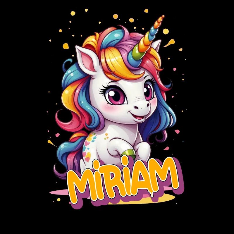 MIRIAM - Schöner Mädchen Name mit süßem Einhorn