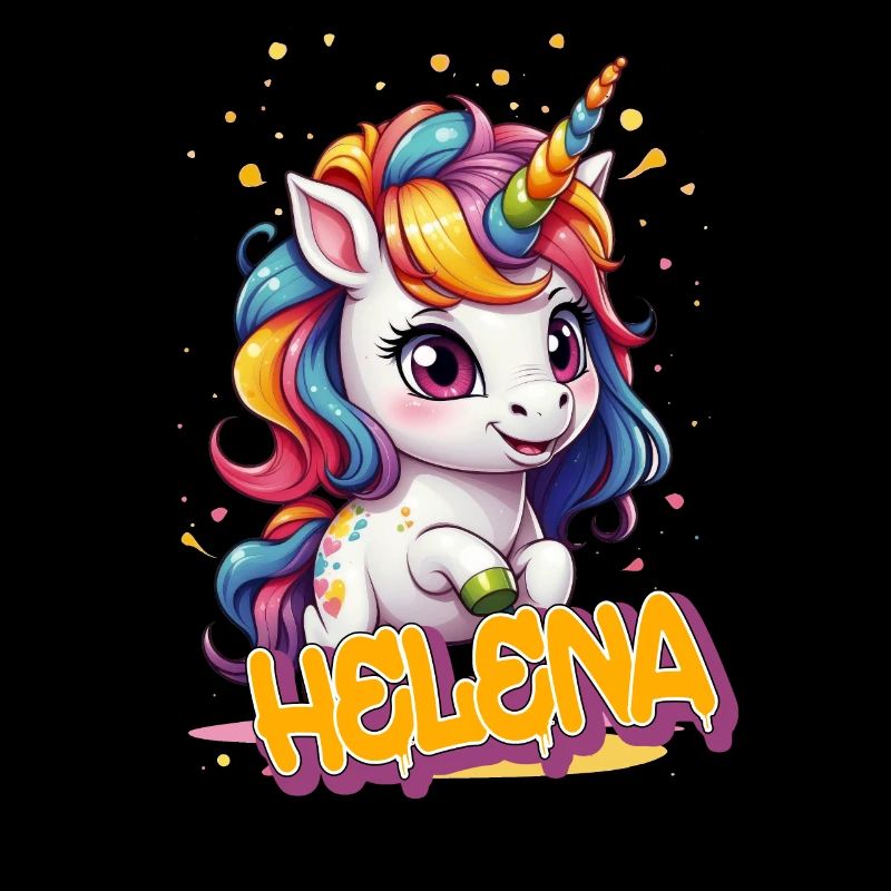 HELENA - Schöner Mädchen Name mit süßem Einhorn