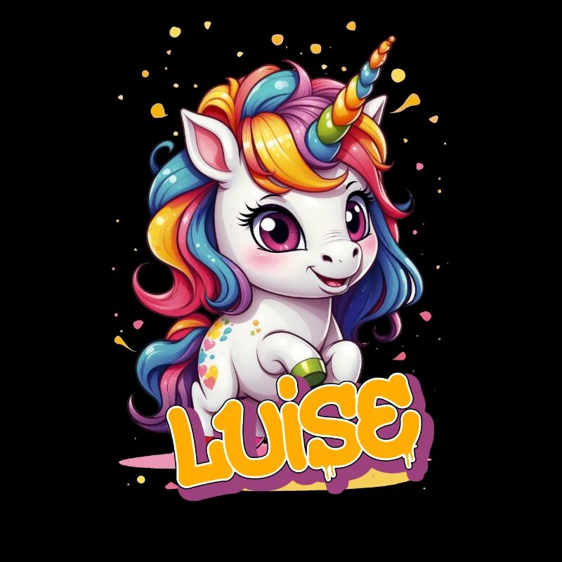 LUISE - Schöner Mädchen Name mit süßem Einhorn