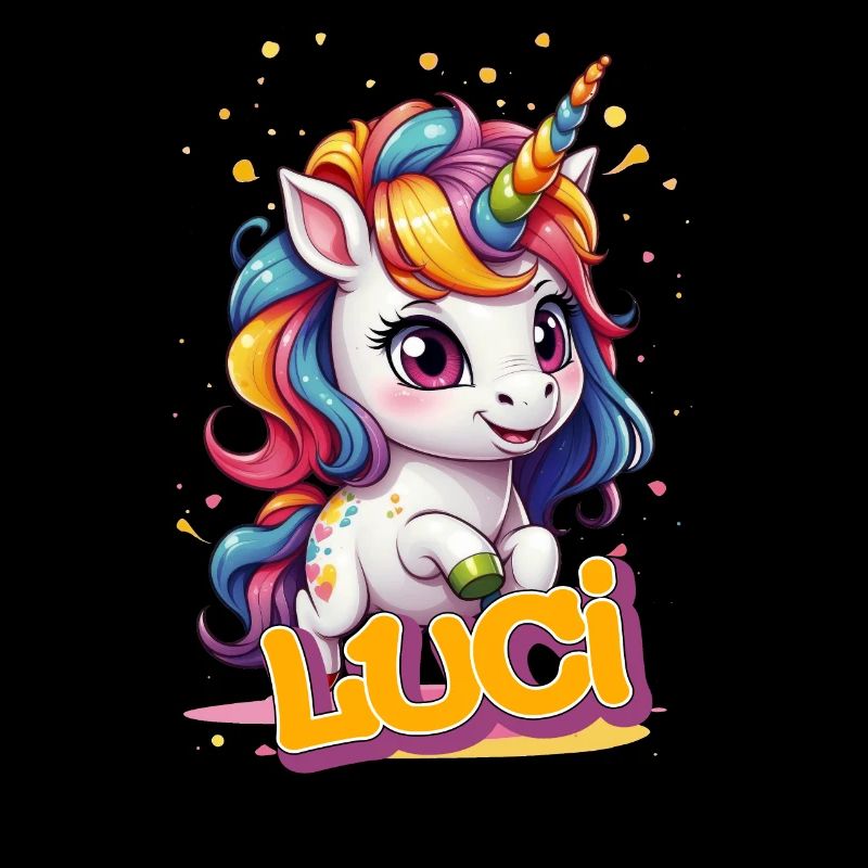 LUCI - Schöner Mädchen Name mit süßem Einhorn