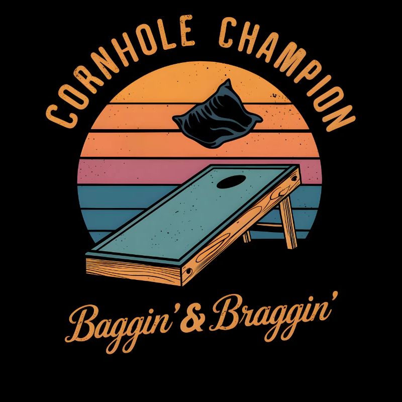Cornhole Champion Sunset Design Bag Toss Player