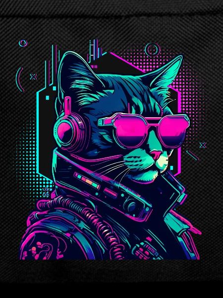 Cyberpunk Cat with Sunglasses