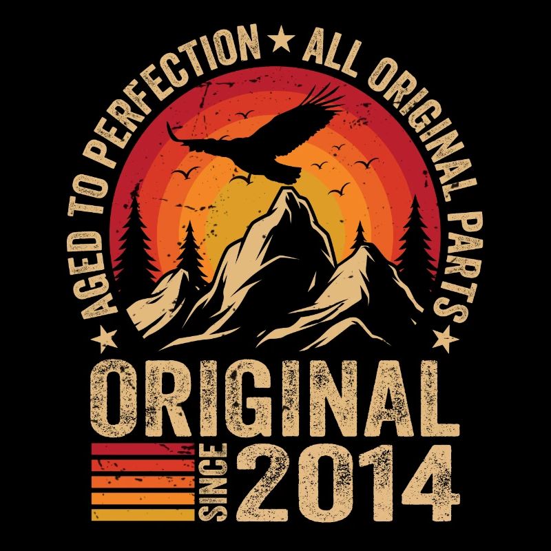 Original 2014 Vintage 2014 Anniversary 2014 Retro