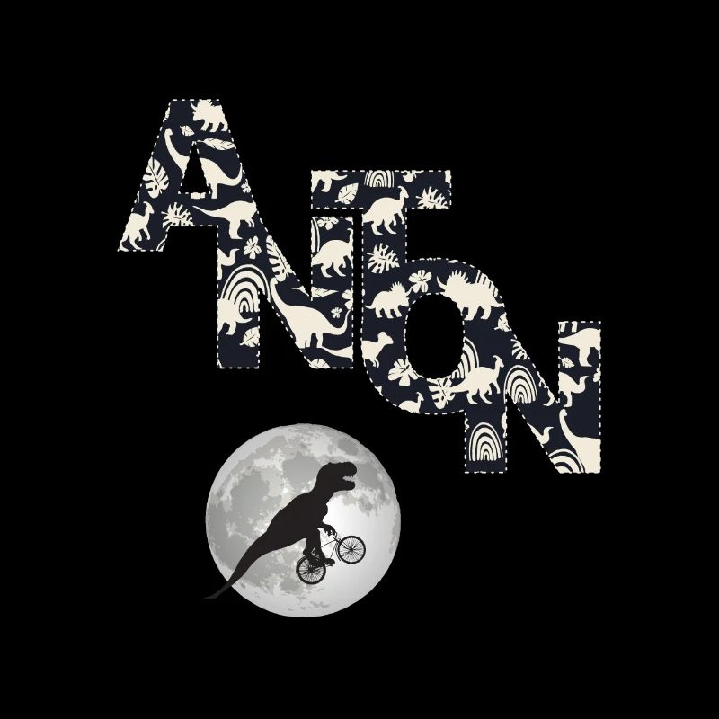 ANTON - Beautiful boy name with dinosaur