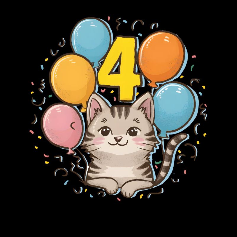 4. Geburtstag Katze Kätzchen Kindergeburtstag