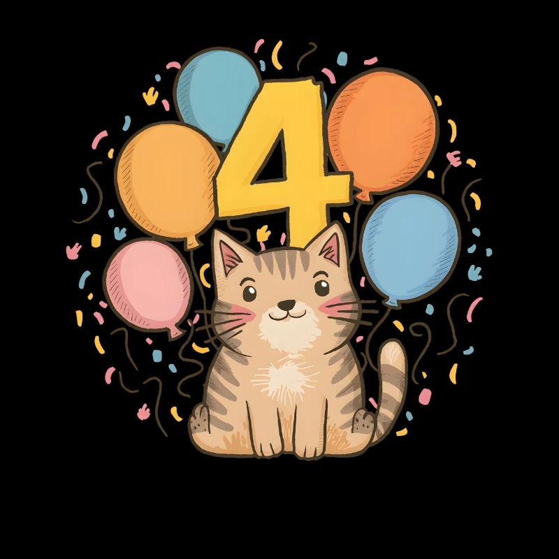4. Geburtstag Katze Kätzchen Kindergeburtstag