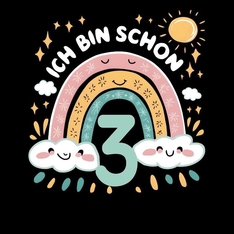3rd Birthday Shirt Rainbow Cloud