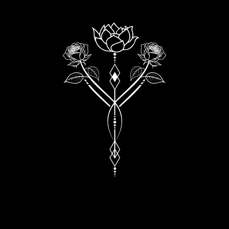 Minimalist Lotus Rose Geometry