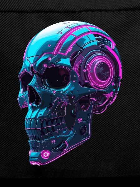 Cyberpunk Skull – Neon Techno Head